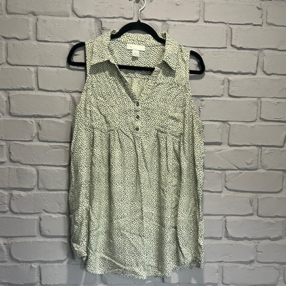 Motherhood Sleeveless Blouse - Black and White